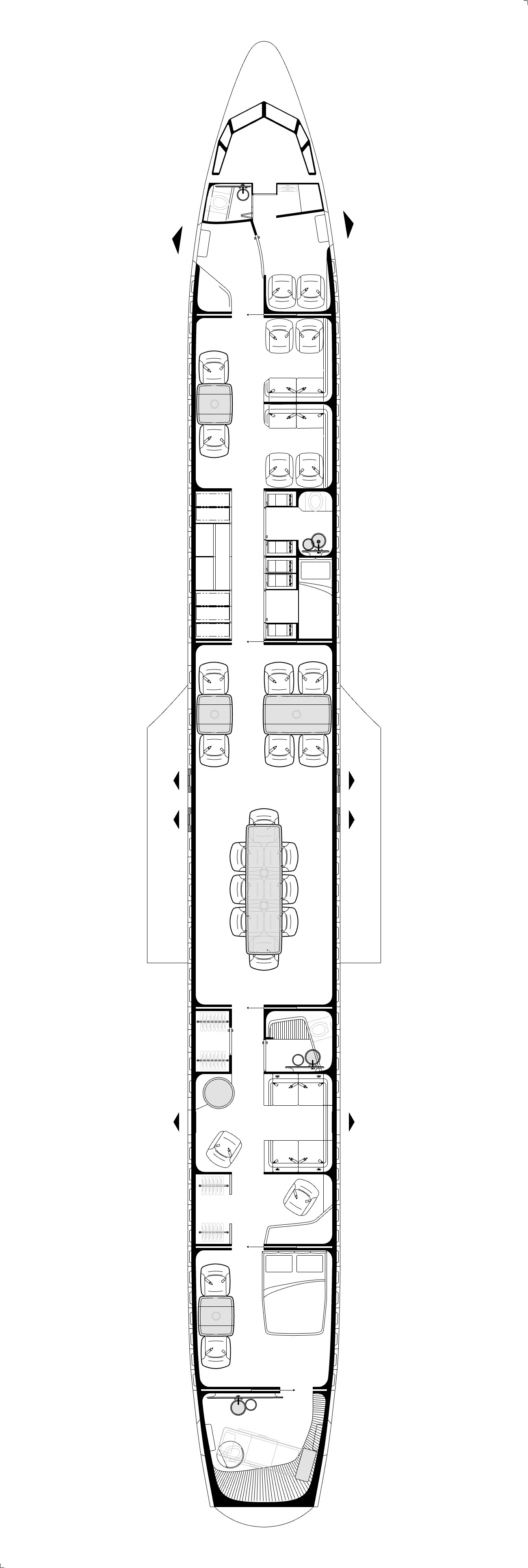 Private Jet Interior Design VIP aircraft floor plans